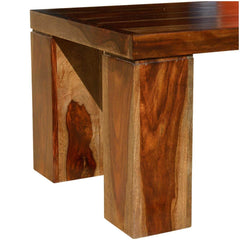 Contemporary Solid Wood Coffee Table w Block Legs Contemporary Solid Wood Coffee Table w Block Legs
