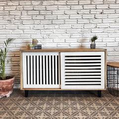 Handmade Indian Hand Carved Solid Hard Wood Mable Sliding Sideboard Handmade Indian Hand Carved Solid Hard Wood Mable Sliding Sideboard