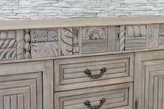 Indian Hand Carved Solid Wood 2 Door 4 Drawers Sideboard Grey 17 Indian Hand Carved Solid Wood 2 Door 4 Drawers Sideboard Grey 17