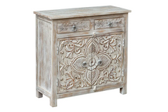 Antique Indian Floral Hand Carved Solid Wooden Cabinet 91x40x90cm A0106  -   Antique Indian Floral Hand Carved Solid Wooden Cabinet 91x40x90cm A0106  -