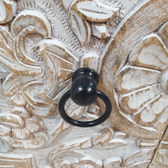Indian Handmade Carved Wooden 2 Doors Cabinet White Colour Indian Handmade Carved Wooden 2 Doors Cabinet White Colour