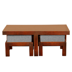 The Attic Florence Solid Wood Set of Coffee Table Teak The Attic Florence Solid Wood Set of Coffee Table Teak