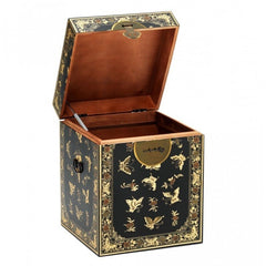 Golden Dragon Oriental Painted Solid Wood Decorated Black Chest 45x45x50cm Golden Dragon Oriental Painted Solid Wood Decorated Black Chest 45x45x50cm