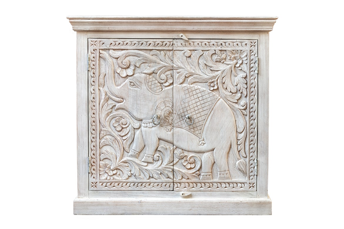 Antique Indian Floral Hand Carved Solid Wooden Vanity 97x40x93cm A0108  -   Antique Indian Floral Hand Carved Solid Wooden Vanity 97x40x93cm A0108  -