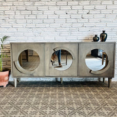 Handmade Indian Hand Carved Solid Hard Wood Malibu Mirror Sideboard Handmade Indian Hand Carved Solid Hard Wood Malibu Mirror Sideboard