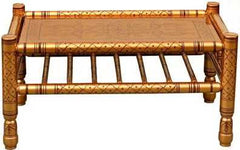 Heritage Indian Hand Carved Painted Coffee Table Copper & Brown Heritage Indian Hand Carved Painted Coffee Table Copper & Brown