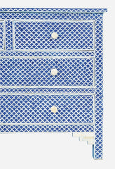 Maaya Bone Inlay Chest of Drawer Sideboard Blue Maaya Bone Inlay Chest of Drawer Sideboard Blue