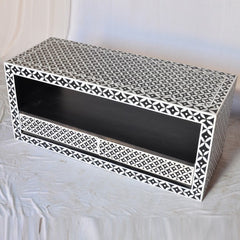 Bone Inlay Star Geometrical pattern TV Unit Black Bone Inlay Star Geometrical pattern TV Unit Black