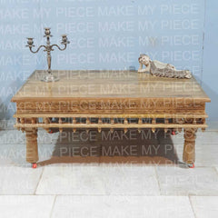 RITU Indian Hand Carved Solid Wood Carved Coffee Table RITU Indian Hand Carved Solid Wood Carved Coffee Table