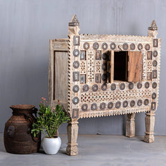 Hand carved Furniture Antique Solid Wood Damchiya Bleached Finish Hand carved Furniture Antique Solid Wood Damchiya Bleached Finish