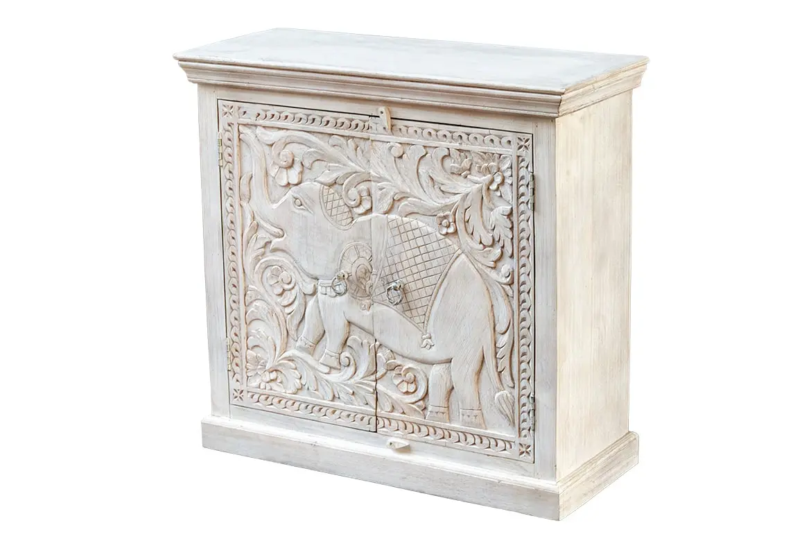 Antique Indian Floral Hand Carved Solid Wooden Vanity 97x40x93cm A0108  -   Antique Indian Floral Hand Carved Solid Wooden Vanity 97x40x93cm A0108  -