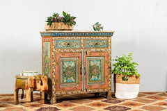 The Gileteen Handpainted 2 Door Cabinet for Living Room The Gileteen Handpainted 2 Door Cabinet for Living Room