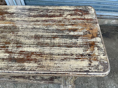 Indian Hand Carved Solid Wood Carved Console Table Rustic White Indian Hand Carved Solid Wood Carved Console Table Rustic White