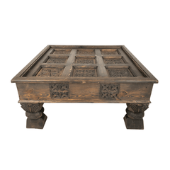 Indian Hand Carved Solid Wood Coffee Table C6 Indian Hand Carved Solid Wood Coffee Table C6
