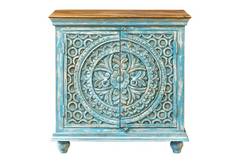 Antique Indian Floral Hand Carved Solid Wooden Cabinet 90x40x93cm A0109  -   Antique Indian Floral Hand Carved Solid Wooden Cabinet 90x40x93cm A0109  -