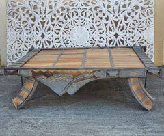 Handmade Indian Furniture Solid Hard Wood French Legged Coffee table with Metal Fittings 135x135x36Cm Handmade Indian Furniture Solid Hard Wood French Legged Coffee table with Metal Fittings 135x135x36Cm