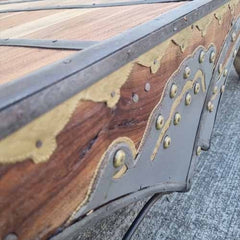 Handmade Indian Furniture Solid Hard Wood French Legged Coffee table with Metal Fittings 135x135x36Cm Handmade Indian Furniture Solid Hard Wood French Legged Coffee table with Metal Fittings 135x135x36Cm