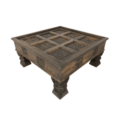 Indian Hand Carved Solid Wood Coffee Table C6 Indian Hand Carved Solid Wood Coffee Table C6
