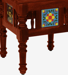 Moroccan Mosaic Mango Wood Seating Stool In Honey Oak Finish Moroccan Mosaic Mango Wood Seating Stool In Honey Oak Finish