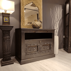 Indian Hand Carved Solid Hard Wood Cabinet D13 Indian Hand Carved Solid Hard Wood Cabinet D13