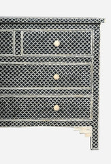 Maaya Bone Inlay Chest of Drawer Sideboard Black Maaya Bone Inlay Chest of Drawer Sideboard Black