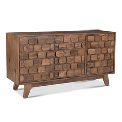 Solid Sheesham Wood Diamond Design Sideboard 3 Door Solid Sheesham Wood Diamond Design Sideboard 3 Door