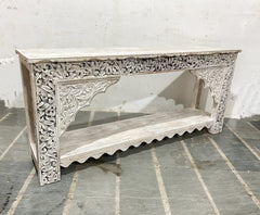 Antique Hand Carved Solid Wood Console Hall Table Antique Hand Carved Solid Wood Console Hall Table