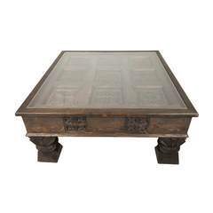 Indian Hand Carved Solid Wood Coffee Table C6 Indian Hand Carved Solid Wood Coffee Table C6