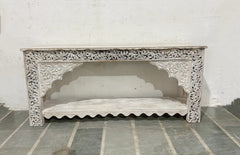 Antique Hand Carved Solid Wood Console Hall Table Antique Hand Carved Solid Wood Console Hall Table