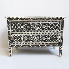 Maaya Bone Inlay Chest Sideboard Black and White Maaya Bone Inlay Chest Sideboard Black and White
