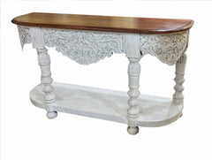 Antique Hand Carved Solid Wood Console Hall Table Antique Hand Carved Solid Wood Console Hall Table