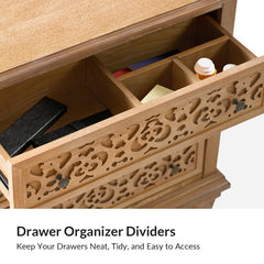 Indian Hand Carved  3- Drawer Solid Wood Bedside Table    09 Indian Hand Carved  3- Drawer Solid Wood Bedside Table    09