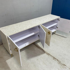 Bone Inlay Carved Tv Unit 2 Doors Scandinavian Style Strip Pattern 200X45X70Cm Bone Inlay Carved Tv Unit 2 Doors Scandinavian Style Strip Pattern 200X45X70Cm