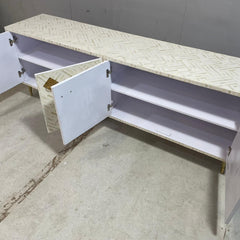 Bone Inlay Carved Tv Unit 2 Doors Scandinavian Style Strip Pattern 200X45X70Cm Bone Inlay Carved Tv Unit 2 Doors Scandinavian Style Strip Pattern 200X45X70Cm