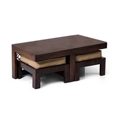 The Attic Florence Solid Wood Set of Coffee Table Walnut The Attic Florence Solid Wood Set of Coffee Table Walnut