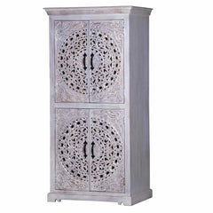 Indian Hand Carved Solid Wood Wardrobe C21 Indian Hand Carved Solid Wood Wardrobe C21