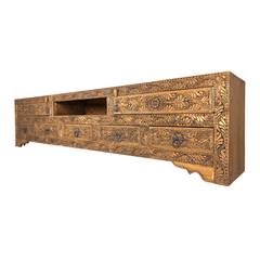 Indian Hand Carved Solid Wooden TV Unit 10 Indian Hand Carved Solid Wooden TV Unit 10
