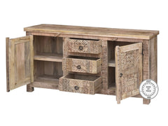 Indian Hand Carved Solid Wood Sideboard 145x40x85 cm Indian Hand Carved Solid Wood Sideboard 145x40x85 cm