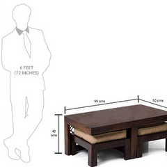 The Attic Florence Solid Wood Set of Coffee Table Walnut The Attic Florence Solid Wood Set of Coffee Table Walnut