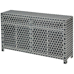 Bone Inlay Wooden Honeycomb 2 Drawer & 4 Door Sideboard Black And White Bone Inlay Wooden Honeycomb 2 Drawer & 4 Door Sideboard Black And White