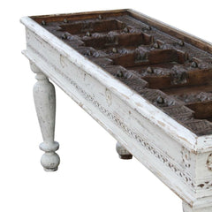 Indian Old Door Hall Table Rustic White And Brown Indian Old Door Hall Table Rustic White And Brown