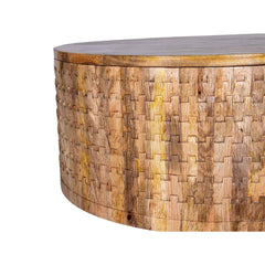 Hand Carved Solid Wood Round Coffee Table With Storage C1 Hand Carved Solid Wood Round Coffee Table With Storage C1