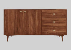 Sideboard with two doors and three drawers made of solid acacia wood 132x45 Sideboard with two doors and three drawers made of solid acacia wood 132x45