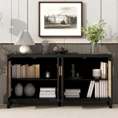 The Gileteen Buffet Storage Sideboard with Rattan Doors for Living Room Kitchen Hallway The Gileteen Buffet Storage Sideboard with Rattan Doors for Living Room Kitchen Hallway