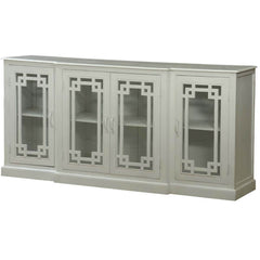 Blanc Indian Solid Wood Glass Pane Door Extra Long Buffet Sideboard Blanc Indian Solid Wood Glass Pane Door Extra Long Buffet Sideboard