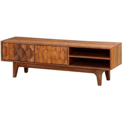 Avalon Indian Solid Wood Carved Diamonds Modern TV Stand Media Console Avalon Indian Solid Wood Carved Diamonds Modern TV Stand Media Console