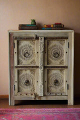 Indian Vintage Hand Carved Solid Wood Cabinet D56 Indian Vintage Hand Carved Solid Wood Cabinet D56