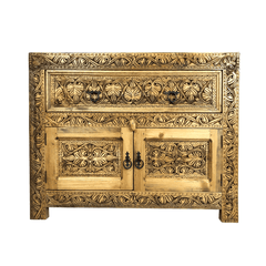 Indian Hand Carved Solid Hard Wood Cabinet D15 Indian Hand Carved Solid Hard Wood Cabinet D15