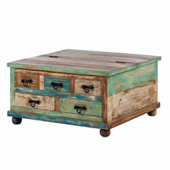 The Attic Barmer Mango Wood Coffee Table Multicolor The Attic Barmer Mango Wood Coffee Table Multicolor