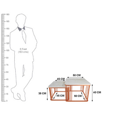 The Attic Jaya Marble and Metal Set of 2 Coffee Tables Copper The Attic Jaya Marble and Metal Set of 2 Coffee Tables Copper